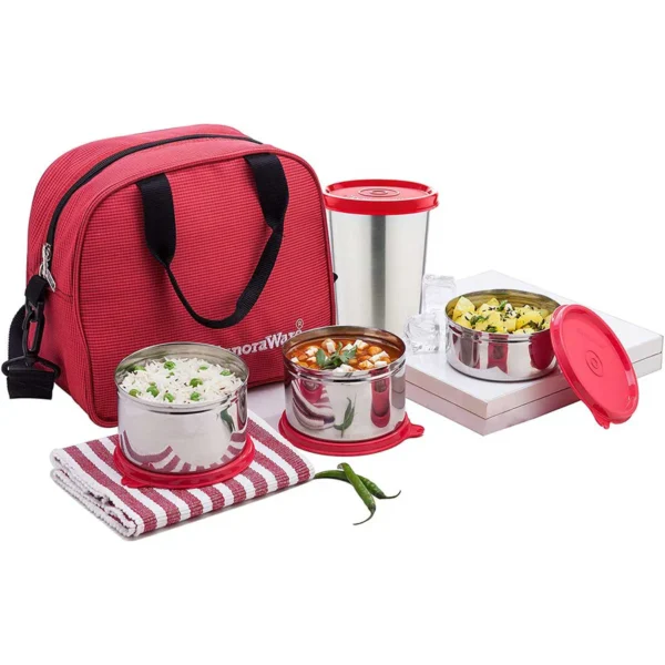 Signoraware Sling Steel Lunch Box with Steel Tumbler