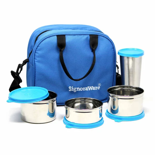 Signoraware Sling Steel Lunch Box with Steel Tumbler - Image 2