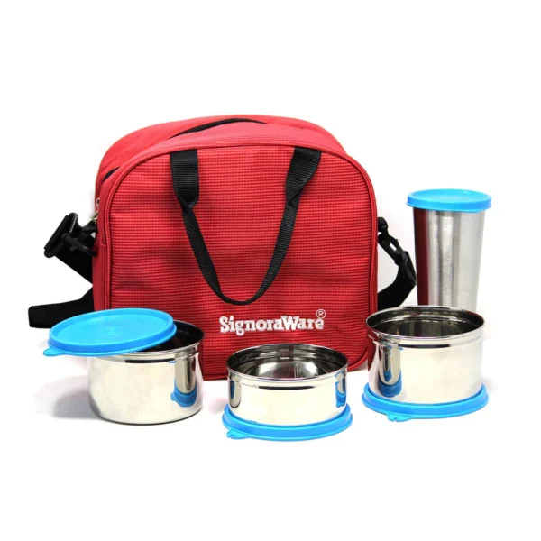 Signoraware Sling Steel Lunch Box with Steel Tumbler - Image 4