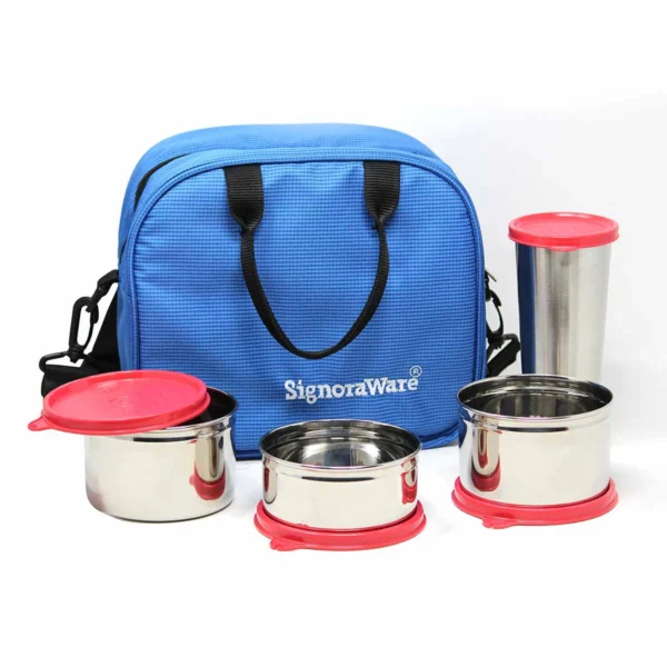 Signoraware Sling Steel Lunch Box with Steel Tumbler - Image 3