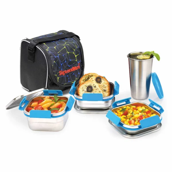 Signoraware Best Squarex Steel Lunch Box - Image 3