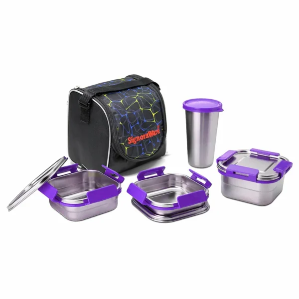 Signoraware Best Squarex Steel Lunch Box - Image 2