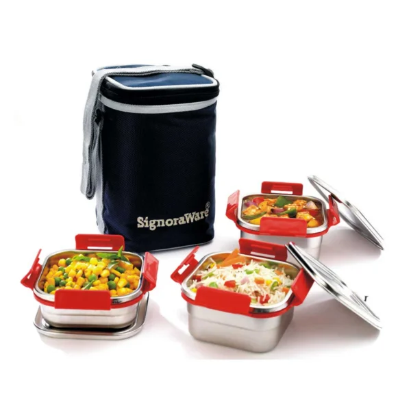 Signoraware Director Squarex Steel Lunch Box