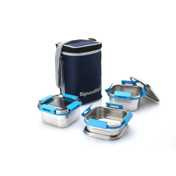 Signoraware Director Squarex Steel Lunch Box - Image 3
