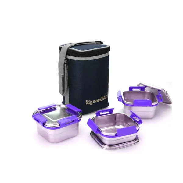 Signoraware Director Squarex Steel Lunch Box - Image 2