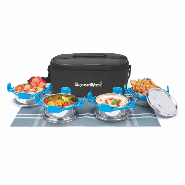 Signoraware All Steel Double Decker Smart Lunch Box