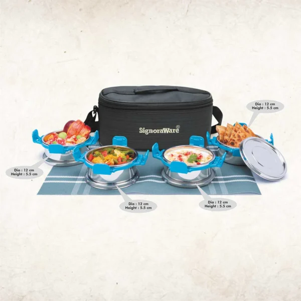 Signoraware All Steel Double Decker Smart Lunch Box - Image 4