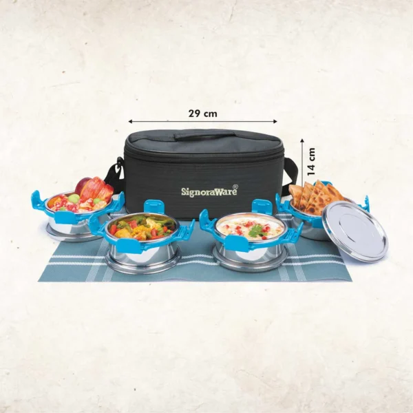 Signoraware All Steel Double Decker Smart Lunch Box - Image 3