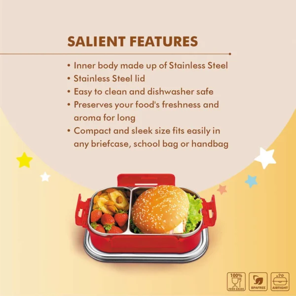 Signoraware Slim Steel Small Lunch Box - Image 3