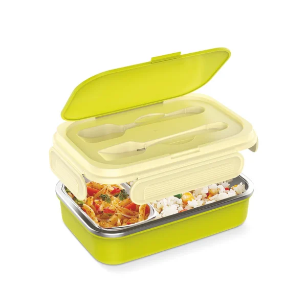 Signoraware Bloom Steel Lunch Box with Small Steel Container