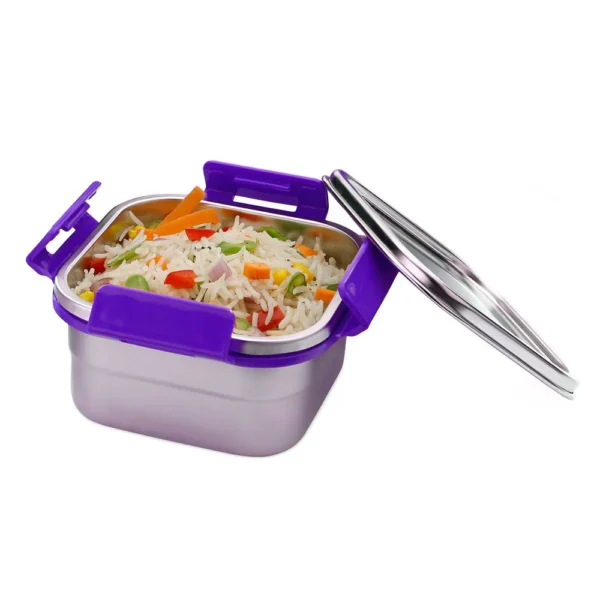 Signoraware Squarex Steel Box with Steel Lid 500 ml - Image 4