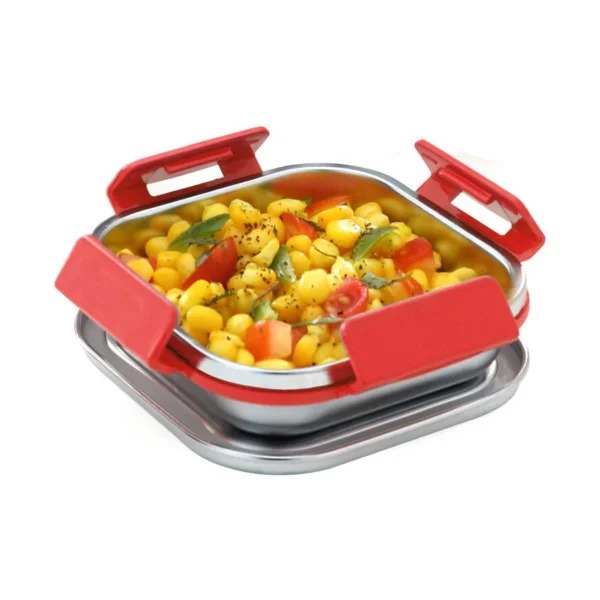 Signoraware Squarex Steel Box with Steel Lid 225 ml - Image 5