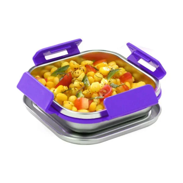 Signoraware Squarex Steel Box with Steel Lid 225 ml - Image 3