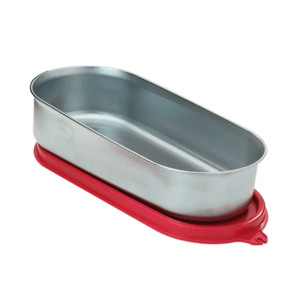 Signoraware Flat Container Oval Steel 650 ml