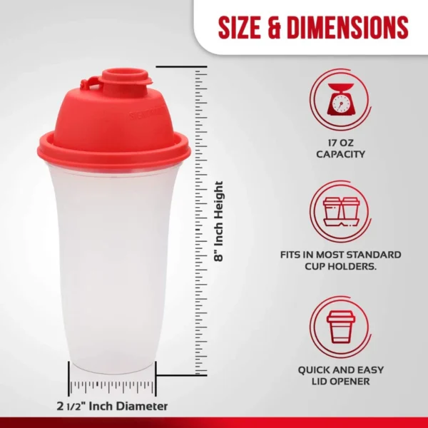 Signoraware Shake 'N' Shake 500 ml. | Plastic Protein Shake Bottle for Meal Replacement Shakes & Smoothies, Beverages, Mixing Salad Dressing & Sauces, Margarita, More - Image 6
