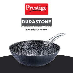 Prestige Durastone Hard Anodised 6 Layer Non-Stick Wok, (28 cm, 3.5 Litre) (Black)