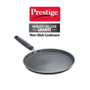 Prestige Omega Deluxe Granite Non-stick Round Base Omni Tawa, 30 cm (Black)