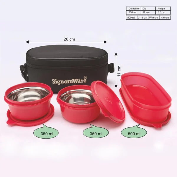 Signoraware Monarch Double Decker Steel Lunch Box - Image 2