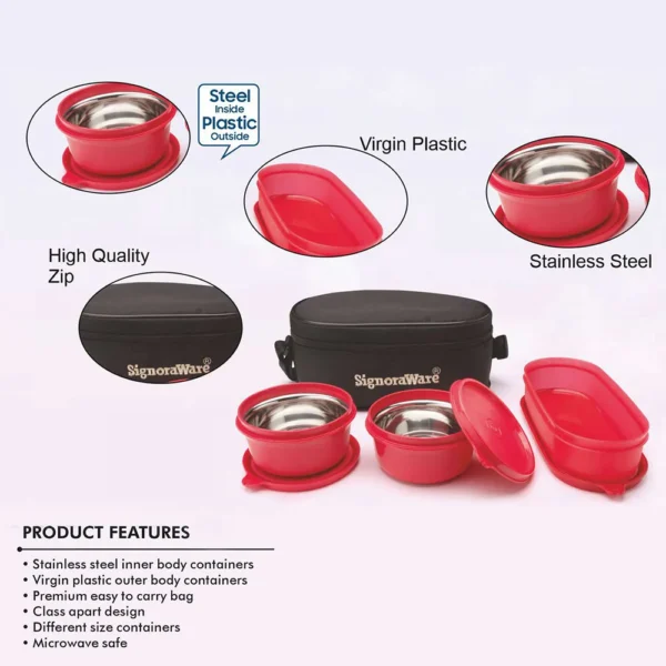 Signoraware Monarch Double Decker Steel Lunch Box - Image 3