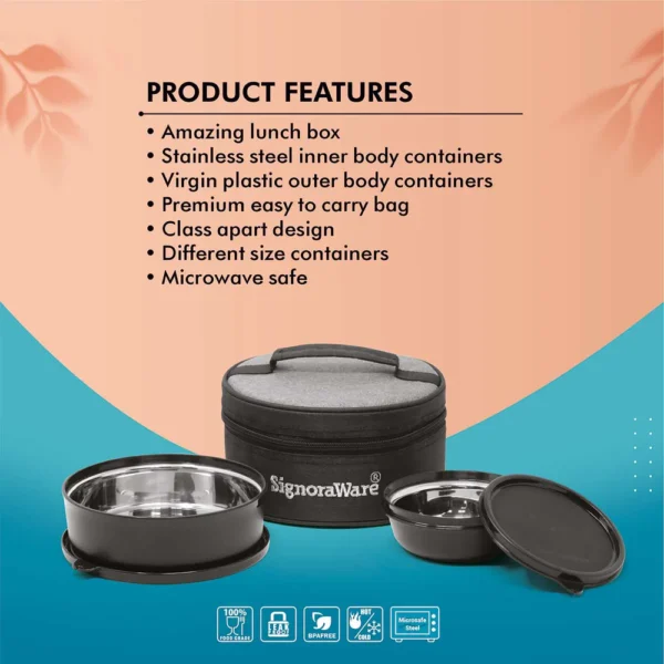 Signoraware Monarch Classic Steel Lunch Box - Image 2
