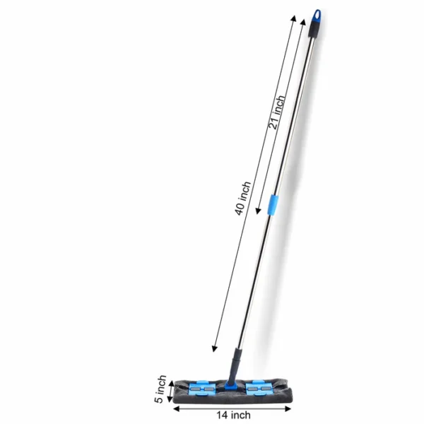 SignoraWare Telescopic Flat Mop 360 Degree | Professional Microfiber Mop for Hardwood, Laminate, Tile Floor Cleaning, Stainless Steel Handle - Image 2