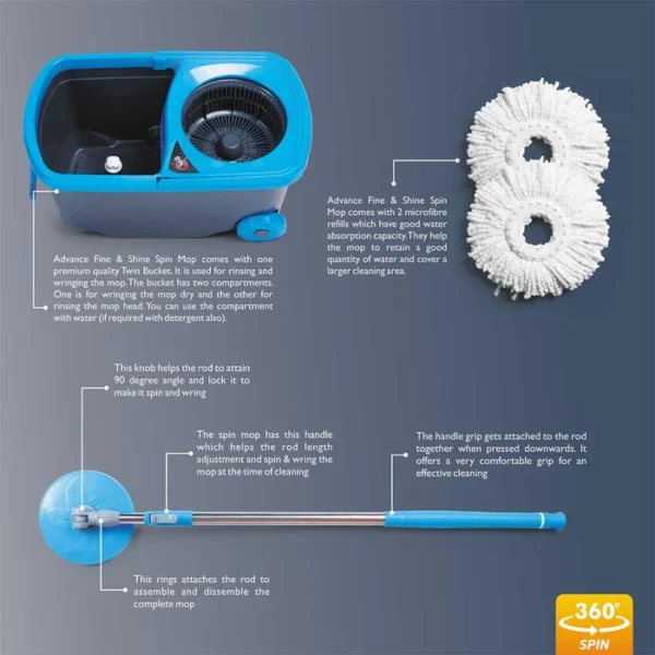 SignoraWare Advance Fine & Shine Spin Mop - Image 4