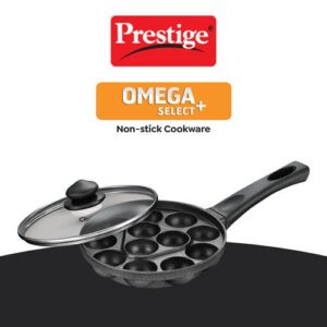 Prestige Omega Select Plus Paniyarakkal with Lid 20 cm (Aluminium, Non-stick)