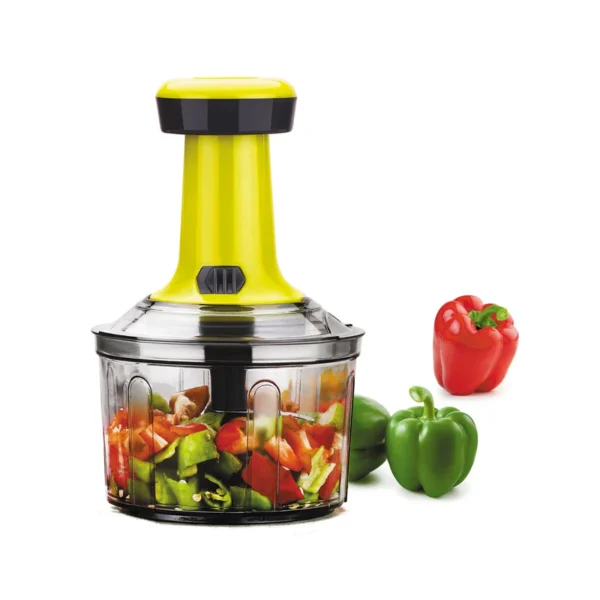 Signoraware Thunder Chopper Medium 800 ml (4 Blade) | Vegetable And Fruit Cutter Chopper Easy Push And Close Button | Hand Press Food Chopper