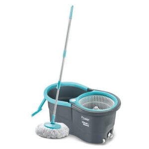 Prestige CleanHome Alpha Mop with 2 Microfiber Mop Heads, Grey and Blue
