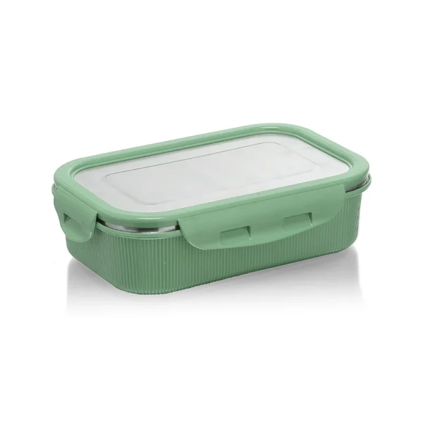 Signoraware Lock 'N' Store Microsafe Steel Rectangular 600 ml with Steel Lid - Image 2