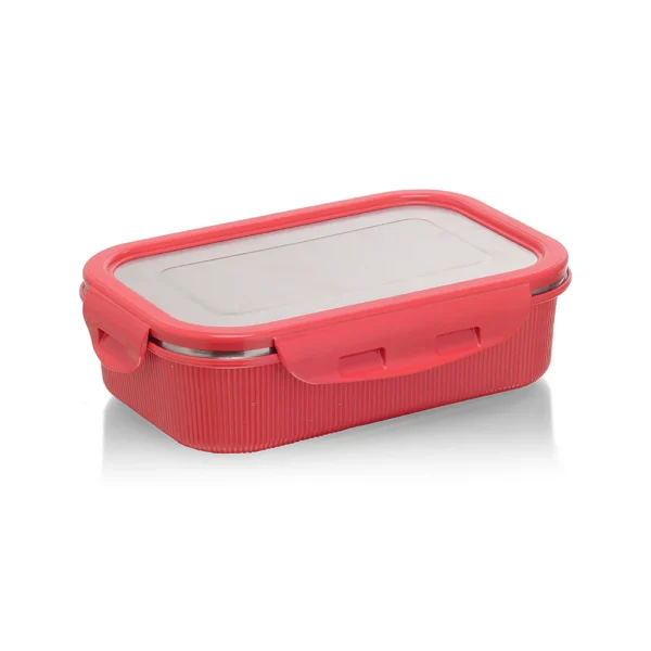 Signoraware Lock 'N' Store Microsafe Steel Rectangular 600 ml with Steel Lid