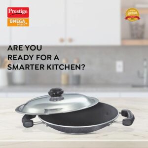 Prestige Omega Select Plus Non-stick Appachatty with Stainless Steel Lid, 20cm (Black)