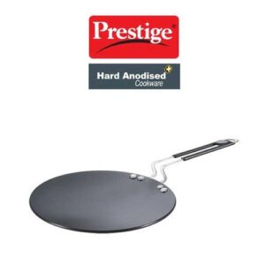 Prestige Hard Anodised Plus Gas and Induction Compatible Roti Tawa, 22.5cm (Black)
