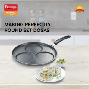 Prestige Omega Select Plus 3-Layer Metal Spoon-friendly Set Dosa Tawa (Black)
