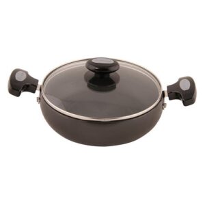 Prestige Hard Anodised Plus Saute Pan with Glass Lid, 20 cm (1.7 L) Black