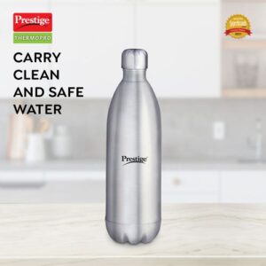Prestige Thermopro PWSL 4 Stainless Steel Vacuum Water Bottle, 1 L (Silver)