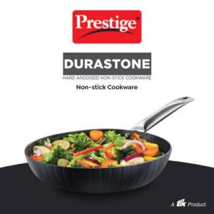 Prestige Durastone Hard Anodised 6 Layer Non-Stick Fry Pan, (24 cm, 1.9 Litre) (Black)