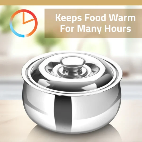 Signoraware Hot Delight Casserole (1000ml) - Double Wall Stainless Steel Insulated casserole - Keep Food Hot for longer time - Image 5