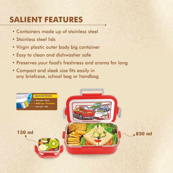 Signoraware Buster Steel Lunch Box (Designer) - Image 2