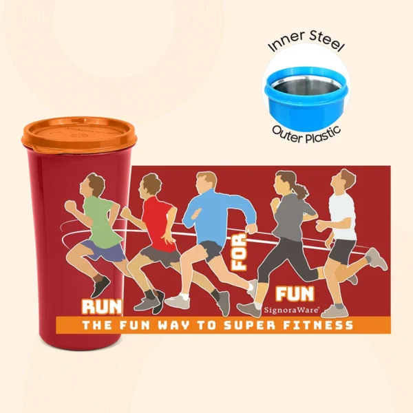 Signoraware Monarch Tumbler Jumbo Steel 650ml (Printed) - Image 4