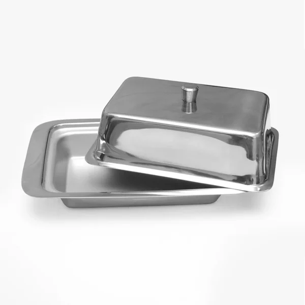 Signoraware Butter Box Steel | Classic Butter Dish with Lid | Fits One Stick of Butter | Ideal Butter Keeper for Salted, Unsalted Butter and Coconut Butter in Fridge | Stainless Steel Covered Butter Dish Dishwasher Safe