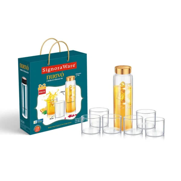 Signoraware Nuevo 1 Bottle & 6 Glass Set