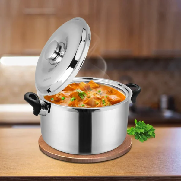 Signoraware Signoraware Therma Casserole with Handle (2100ml) - Double Wall Stainless Steel Insulated casserole | Casserole for Serving Cooked Food and Storing Hot Food Thermoware HOT and Cold for Long Hour for Home Canteen Picnic - Image 2