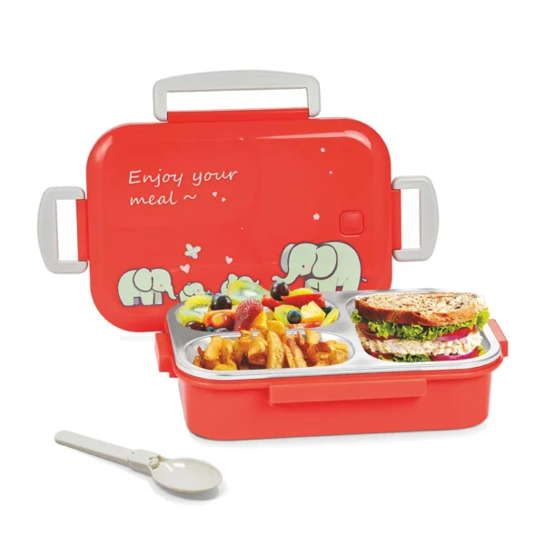 Signoraware HappyMe Designer Steel Lunch Box 3 Partitions