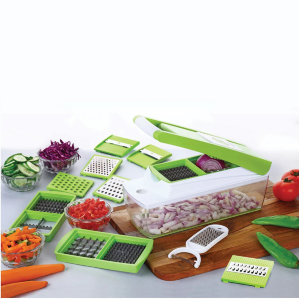 SignoraWare 14 in 1 Multi-Purpose Vegetable and Fruit Chopper, Fruit Grater, Slicer Dicer, Chipper, Peeler | Hand Chopper, Cutter | Best Kitchen Tool Accessories