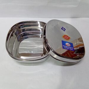 STAINLESS STEEL SQUARE LUNCH BOX/TIFFIN BOX (NO:5)