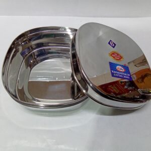 STAINLESS STEEL SQUARE LUNCH BOX/TIFFIN BOX (NO:6)