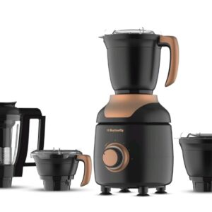 Butterfly ZieraBlack 1000 Watt Mixer Grinder | 4 Jars | Uniform Grinding - Tornado Blade & Lid | Smudge Free Jars | Long Lasting Tempered & SS Annealed Jars | Torx23 Motor| 5 Years a