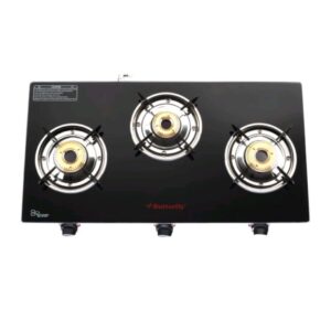 Butterfly Trio 3 Burner Glass Manual Gas Stove (3 Burners)
