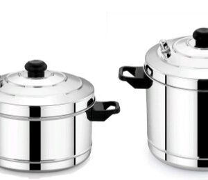 MAHAA Stainless Steel Idli Cooker with Whistle Indicator - 4 Plate / 6 Plate | Idly Cooker Pot | Induction & Gas Compatible | Rust-Free & Durable